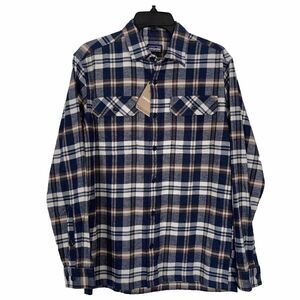 NWT Patagonia Organic Cotton Men's Fjord Flannel Shirt Fields  Navy S  (33)